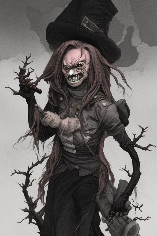 Sleepy Hollow Witch: Hauntingly Monochrome Majesty for Your iPhone