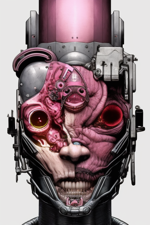 Cybernetic Chic: Robot Resilience with Whimsical Pink Accent iPhone Case