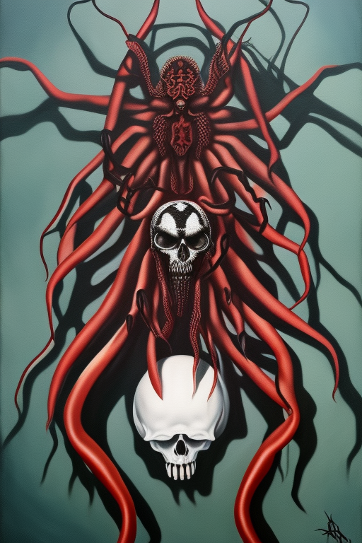 Eerie Spider Skull Art - An Unsettling Touch of Surrealism