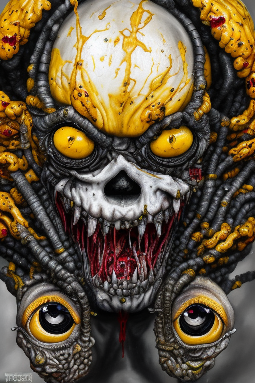 Vibrant Demon Art: Edgy Mix of Onyx and Blood Yellow!