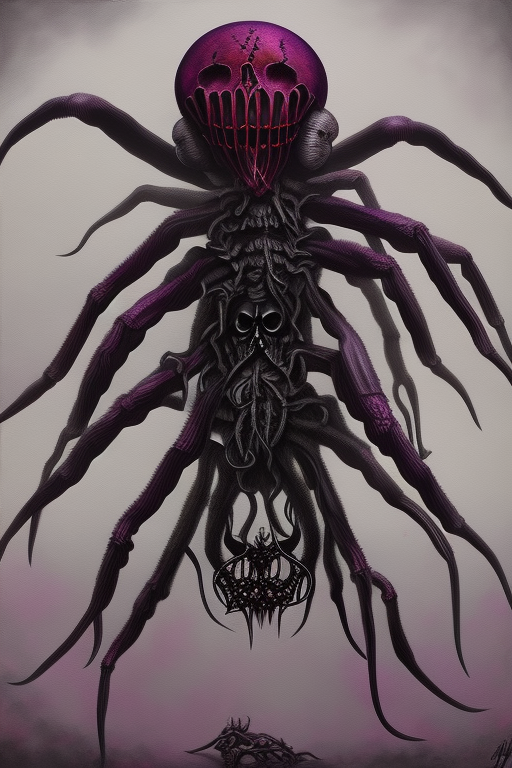 Gothic Spider Skull: A Gruesome Purple Masterpiece for your iPhone