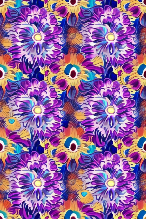 Retro Floral Fiesta: A Kaleidoscope of Purple Hues iPhone Case