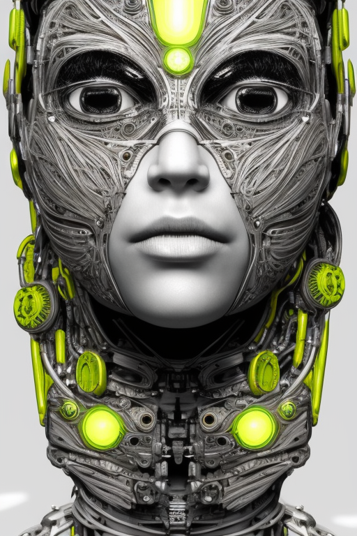 Cyborg Chic: Lime Green iPhone Case Dancing in Ultrafine Details