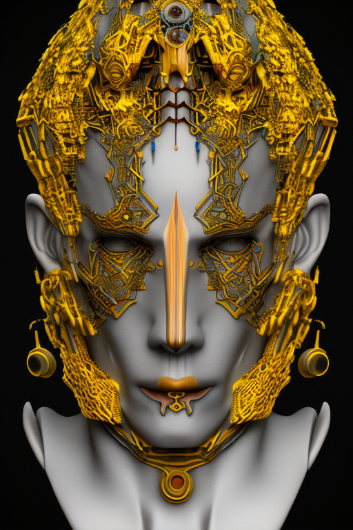 Futuristic Golden Cyborg Design: Bright Yellow Accent iPhone Case