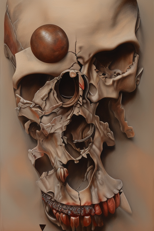 Chic, Haunting Skull Design with Disturbing Brown Accents