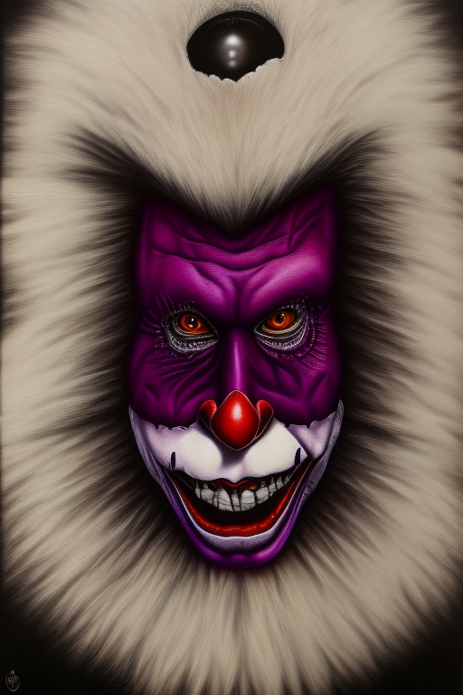 Sinister Clown iPhone Case: Eerie Artistry in Vibrant Purple Hues