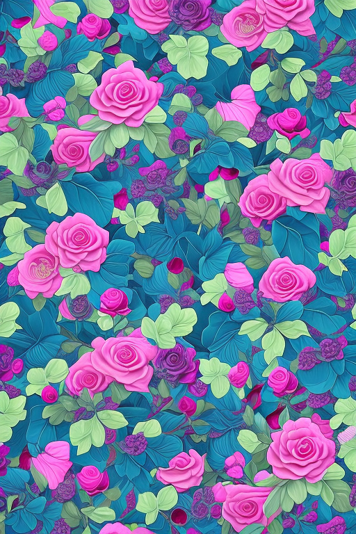 Shabby-Chic Roses Design: 8K Realism Meets Lime Green Pops