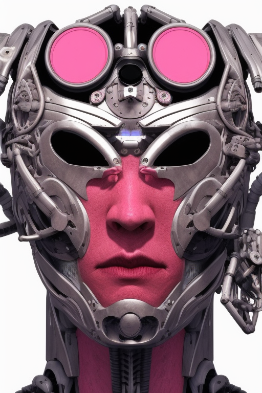 Cybernetic Fantasy: Ultrafine Detail with Whimsical Pink Accents
