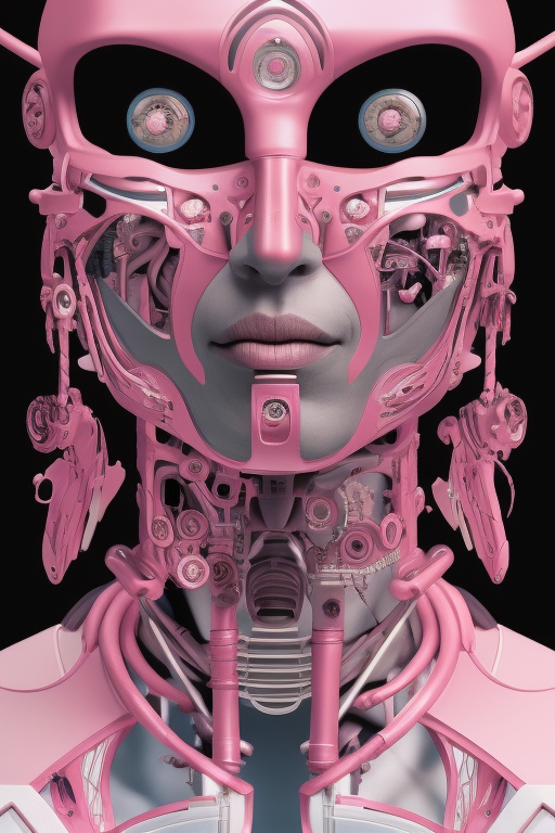 Cyborg Fantasy Fusion with Pops of Pink iPhone Case