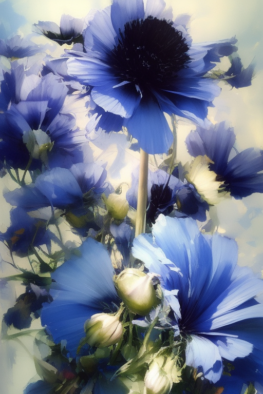 Dramatic Blue Floral Fantasia: Transform Your Phone into Art!