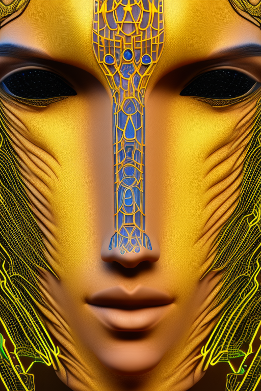 Cyborg Fantasy: Intricate Golden Gallery for Your iPhone