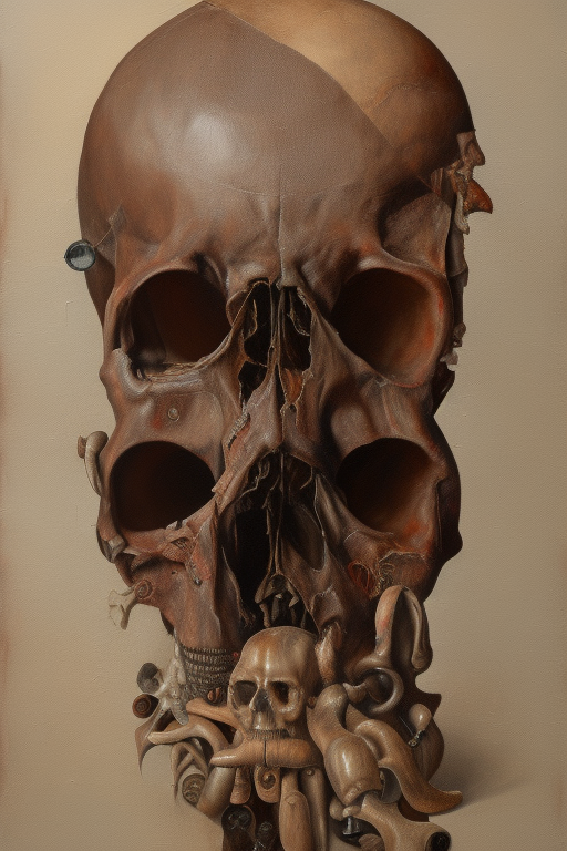 Creepy Yet Captivating: Brown Skull Artistic iPhone Case