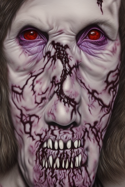 Trembling Beauty: Hyperrealistic Purple Zombie iPhone Case