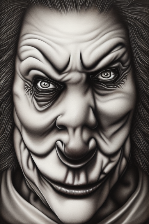 Grotesque Clown Horror, Monochrome iPhone Case: Eerily Terrifying Yet Terrific