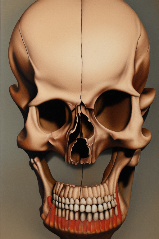 Terrifying Skull Art: Macabre Masterpiece in Eerie Brown Tones