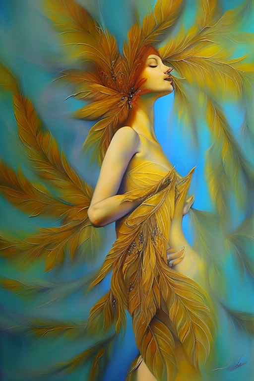Whimsical Feathers: A Yellow-Accented Artistic Flight for iPhone