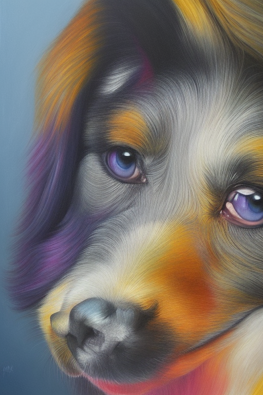 Hyperrealistic Dog Illustration on Chic Gray - A Pocket Art Gallery!