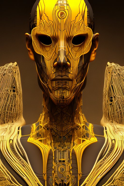 Cyborg Fusion: Radiant Yellow, Angular Design for the Future-Obsessed