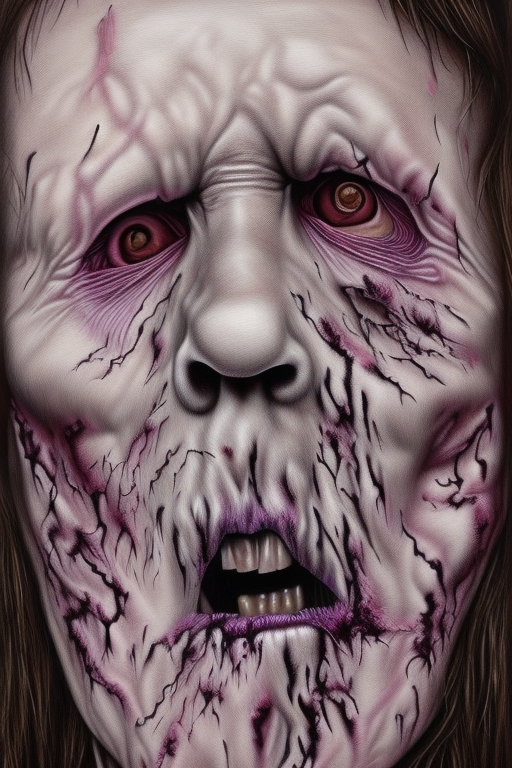 Haunting Hyperrealistic Zombie iPhone Case with Striking Purple Accents