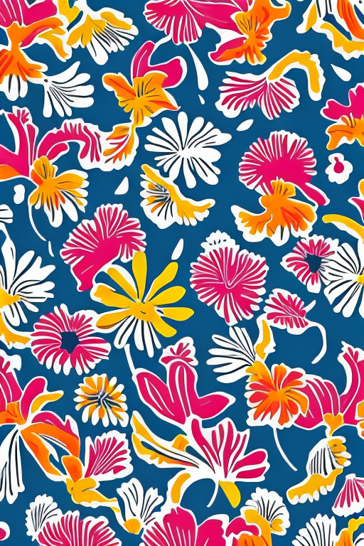 Groovy Technicolor Floral Print: A Vibrant Trip Back to Woodstock!