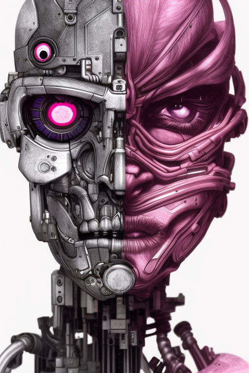 Cyborg Face Pink Fantasy: A Dramatic Altermodern iPhone Case