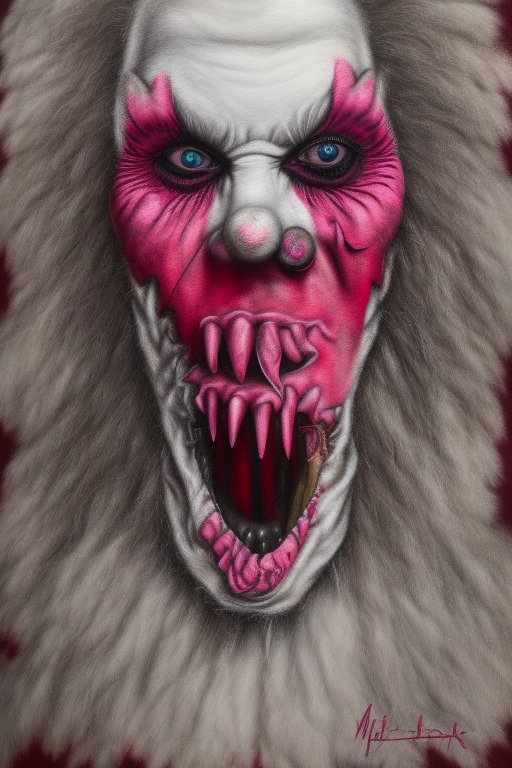 Surreal Sinister Clown iPhone Case in Playful Pinks
