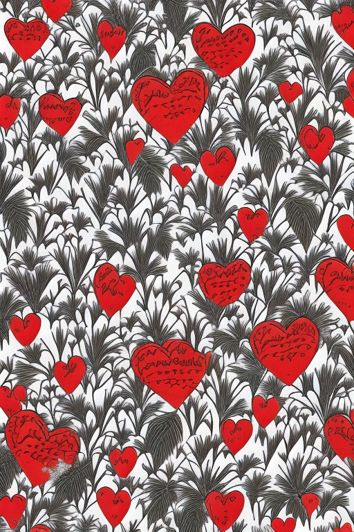 Quirky Cartoon Explosion: Red Hearts & Petals iPhone Case