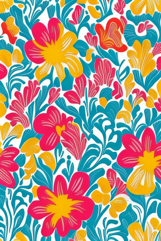 Groovy Floral Explosion: A Vibrant Art Exhibit for Your iPhone!