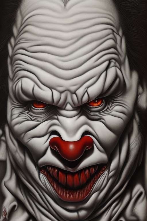 Grisly Clown Design: Bloodshot Gaze in Monochrome Madness iPhone Case